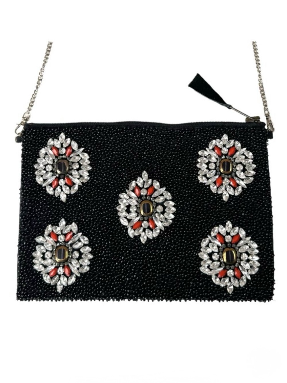 NEW Anthropologie Beaded Evening Bag Chain Strap Gothic Event Prom Formal